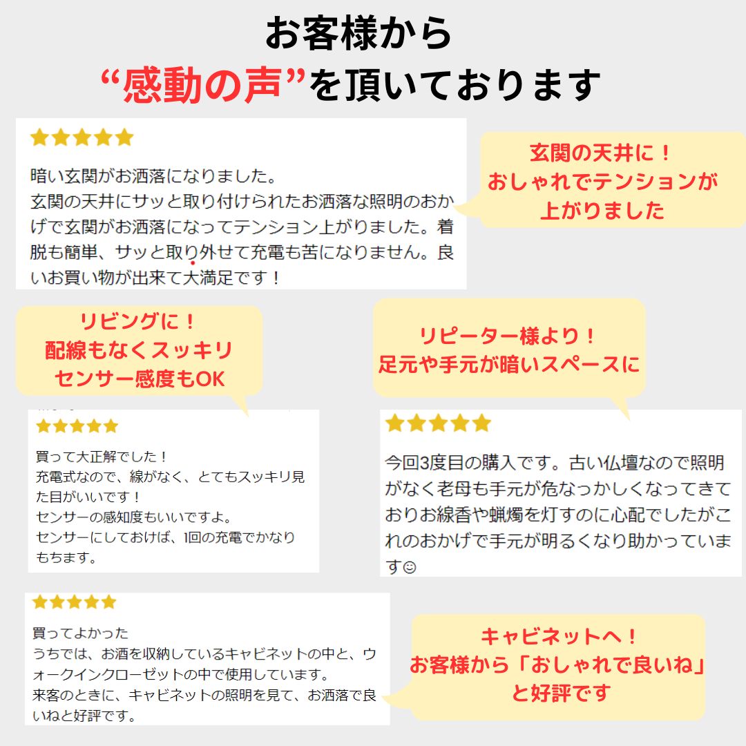 多機能超薄型LEDキャビネットライト　20/30/40/50/60センチ